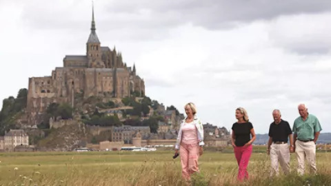 Guests enjoying the sights on their London to Paris via the Channel Islands group tour.