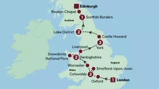 Highlights of Britain 2025 map