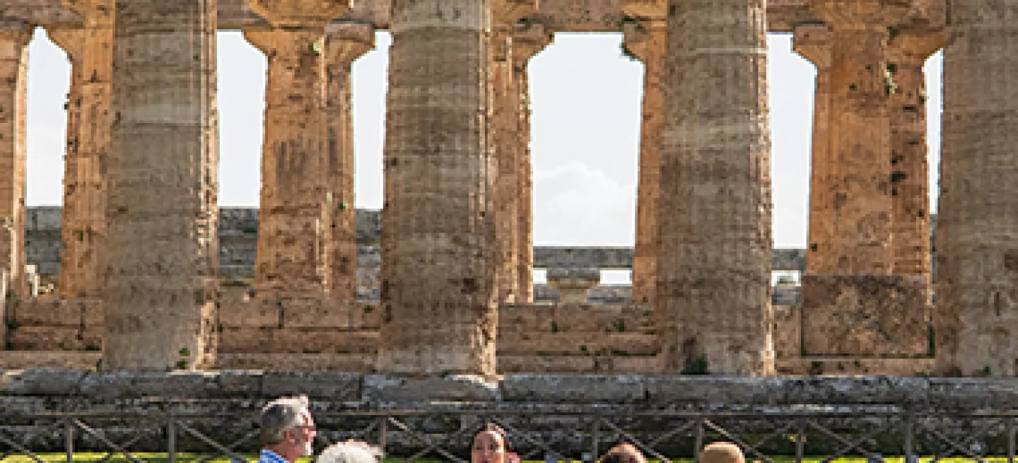 Guests enjoying Italian ruins alongside their expert Tour Leader.