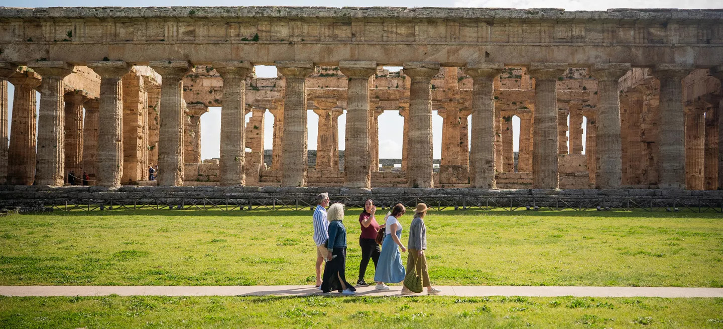 Guests enjoying Italian ruins alongside their expert Tour Leader.