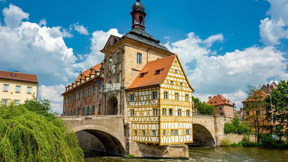 A view of the canal in the city of Bamberg, a city known for it's fantastic beer and beautiful renaissance architecture.
