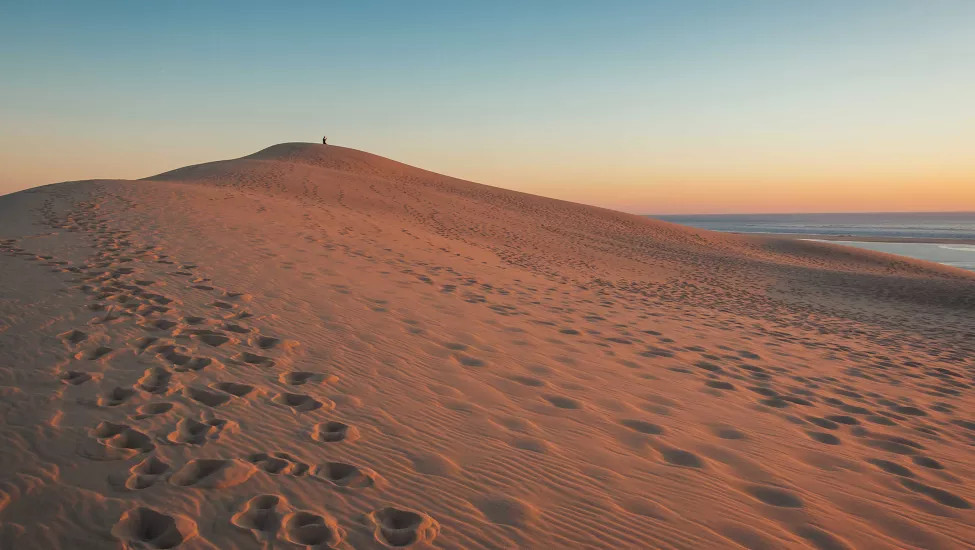 The great sand dunes of Pilat during the sunset.