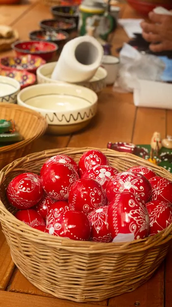 A collection of traditional Romanian Easter Eggs.
