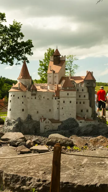 A view of a model of Bran Castle.
