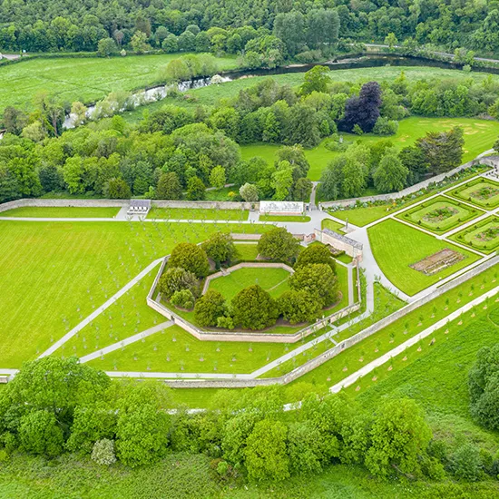 An overhead view of Boyne Valley, where the legendary Battle of the Boyne took place.