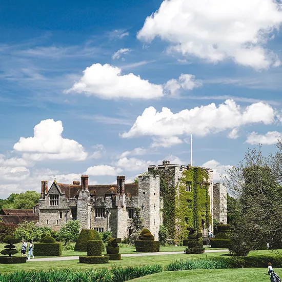 A view of Hever Castle and its immaculate gardens.
