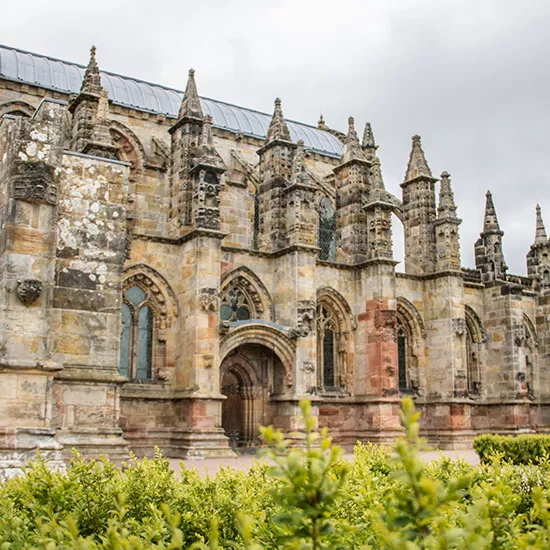 A view of the Rossyln Chapel in Scotland.