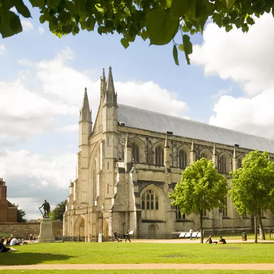 A view of Winchester Cathedral in Hampshire.