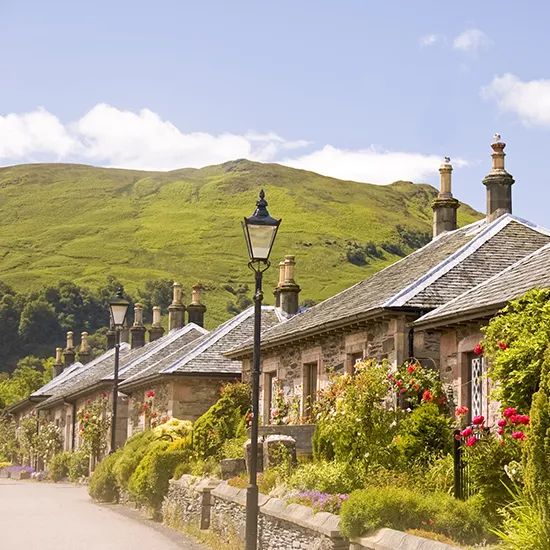 Idyllic houses line the road in Luss, a small village within Trossarchs National Park.